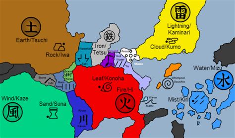 map of naruto world|all hidden villages in naruto.